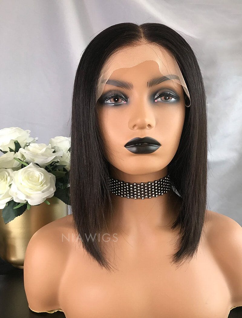 Clearance 10 Inches 13x6 Lace Front Wig Natural Black