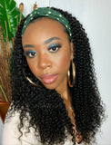 2025 Fashion Kinky Curly Headband Wig Human Hair Wigs (WITH FREE TRENDY HEADBAND)