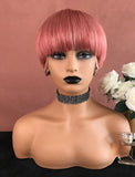 Adah Remy Hair 8 Inches Lace Front Wig Pink
