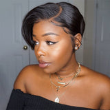 100% Human Hair Bob Wig 13X6 Inches Lace Front Wigs with Baby Hair