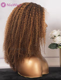 #Elizabeth Highlight Afro Kinky Curly Human Hair Lace Wigs