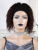 Nina Black Roots Medium Brown Base(#1BT#4 )Kinky Curls Headband Wigs (WITH ONE FREE TRENDY HEADBAND)