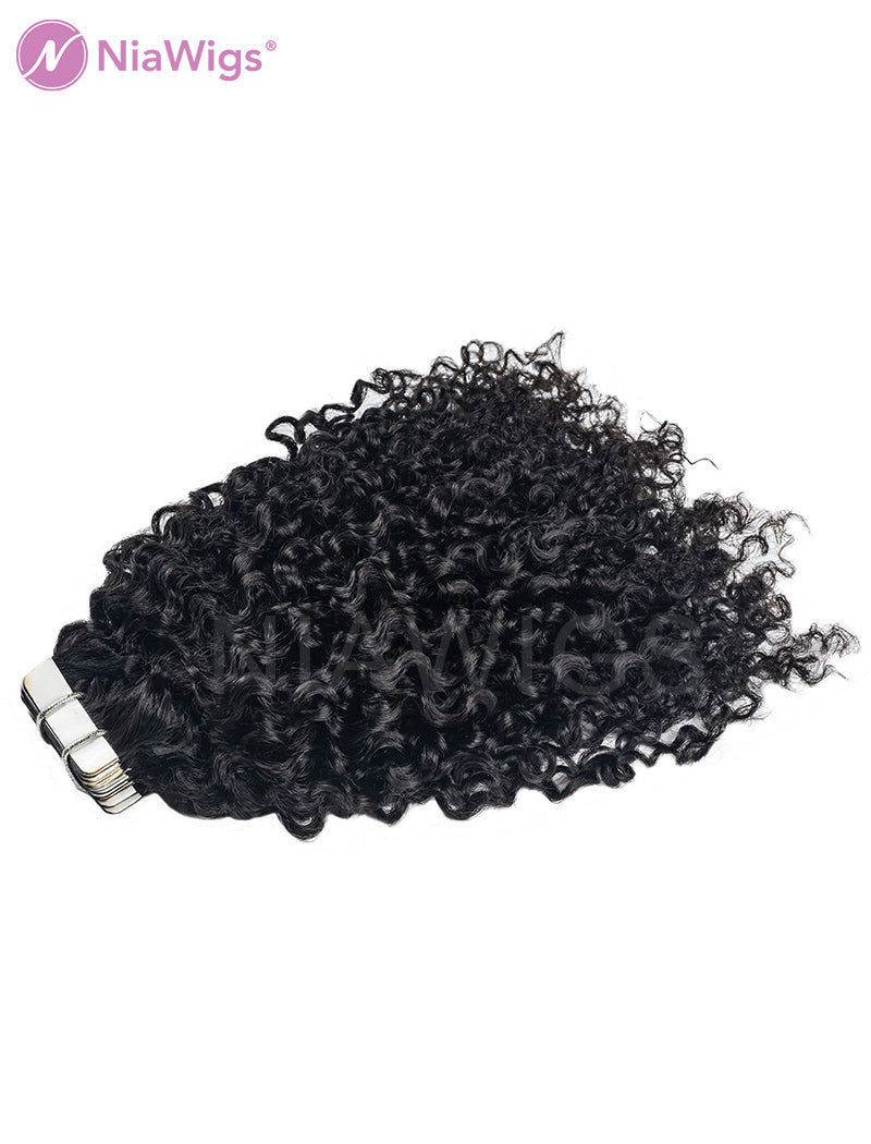 4A Tape On Hair Extensions Kinky Curly Extension Human Hair For Black Women