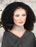 Afro Kinky Curly Human Hair Glueless Full Lace Wigs