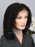 Kinky Curly Human Hair 5x5 Inches Lace Front Wigs With Baby Hair