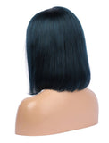 Prussian Blue Human Hair Bob Wig Colorful Lace Wigs