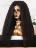 Jazmine #Highlight Kinky Straight Human Hair Lace Colored Wigs