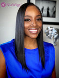 Silky Straight Human Hair Skin Base Lace Front Wigs