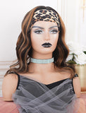 Cecilia #Highlight Headband Wig Wavy Human Hair Wigs (WITH FREE TRENDY HEADBAND)