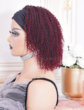 Shelia #1b Ombre #99j Kinky Curls Human Hair Headband Wigs (WITH ONE FREE TRENDY HEADBAND)