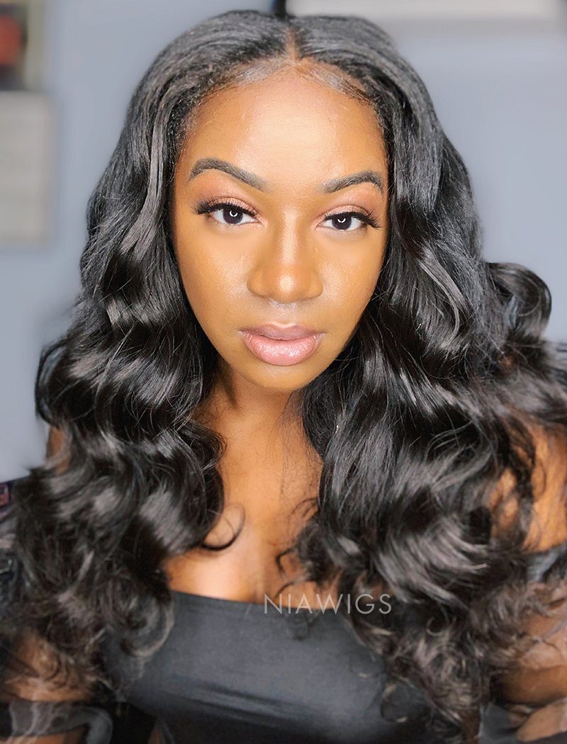 Loose Wavy U Part Human Hair Wigs With Natural Color