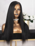 Silky Straight U Part Human Hair Wig Natural Black Upart Wigs