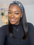 Headband Wig Silky Straight Human Hair Wigs (WITH FREE TRENDY HEADBAND)