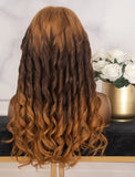 #Balayage Human Hair Fashion Wavy Lace Front Wigs With Natural Hairline