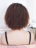 Jean Black Roots Brown Base (#1BT#30) Afro Kinky Curls Headband Wigs (WITH FREE TRENDY HEADBAND)