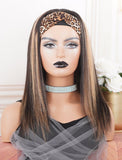 Tasha#Highlight Headband Wig Straight Human Hair Wigs (WITH ONE FREE TRENDY HEADBAND)