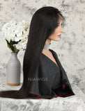 Silky Straight Human Hair Glueless Full Lace Wigs With Baby Hair