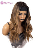 Zetta #Ash Brown Headband Wig Human Hair Wigs (WITH ONE FREE TRENDY HEADBAND)
