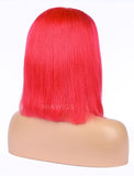 Watermelon Red Human Hair Bob Wig Colorful Lace Wigs