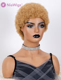 Clearance Afro Kinky Curly Stocked Wig #27 Blonde Human Hair Full Machine Made Wigs