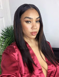Silky Straight U Part Human Hair Wig Natural Black Upart Wigs