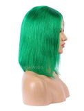 Emerald Green Human Hair Bob Wig Colorful Lace Wigs