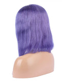 Lavender Human Hair Bob Wig Colorful Lace Wigs