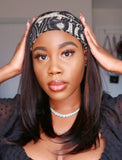 Highlight Brown Color Mixed Headband Wig Human Hair Wigs (WITH FREE TRENDY HEADBAND)