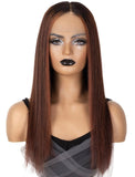 Amy #33 Dark Auburn Human Hair Lace Wigs With Natural Hairline