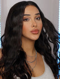 Loose Wavy U Part Human Hair Wig Jet Black Upart Wigs