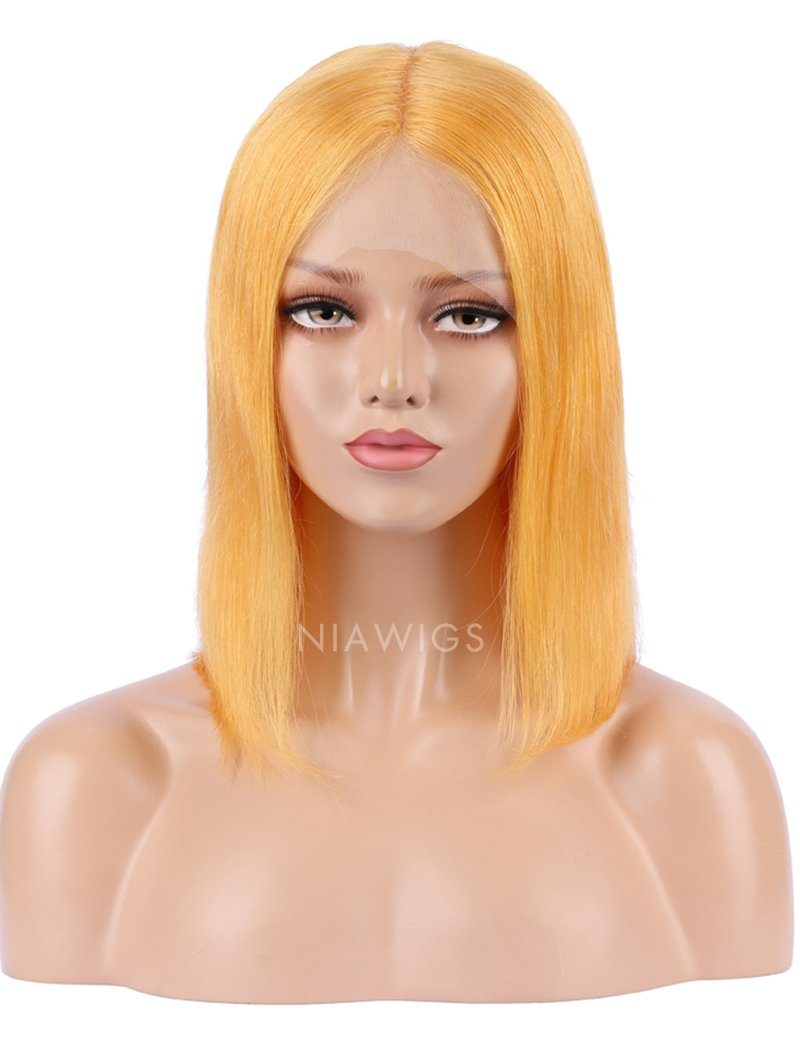 Papaya Human Hair Bob Wig Colorful Lace Wigs
