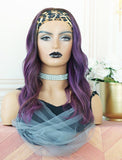 Donna #Purple Headband Wig Human Hair Wigs (WITH FREE TRENDY HEADBAND)