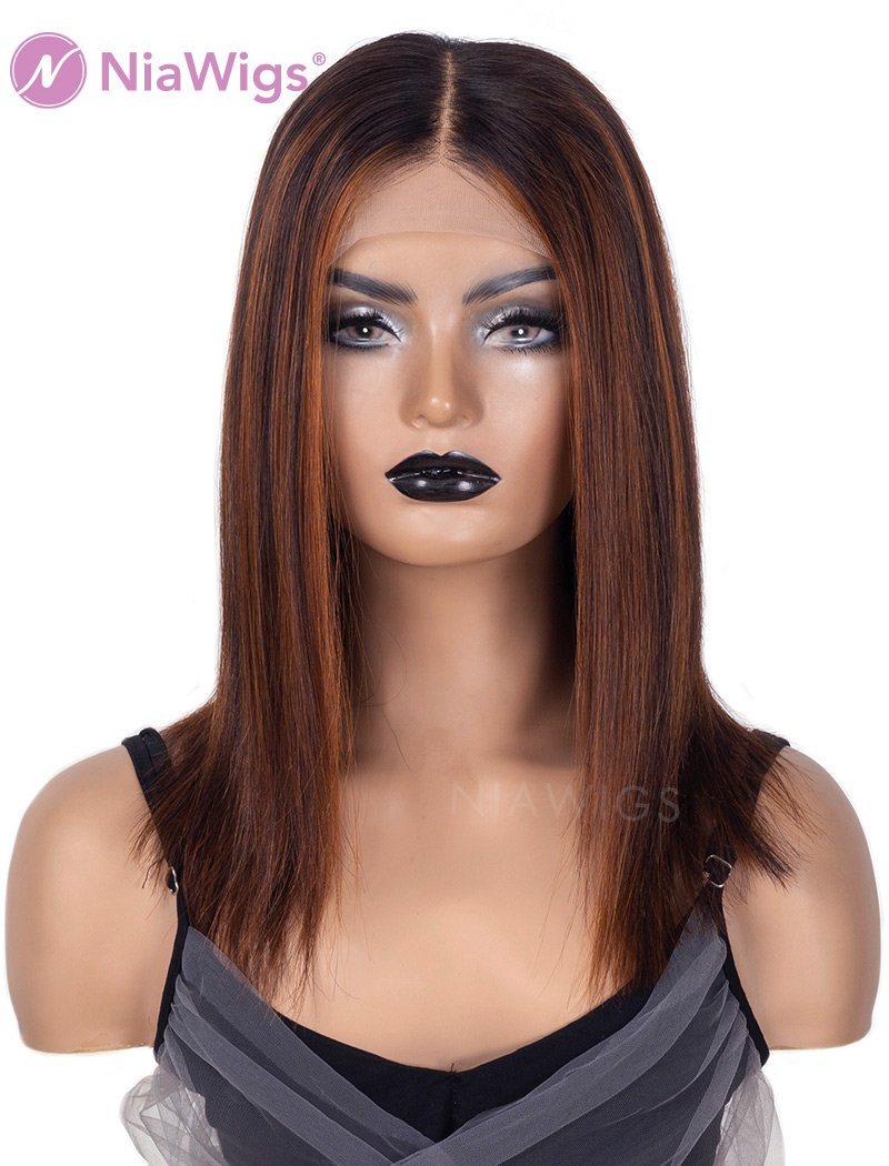 Andrea #Highlight Human Hair 12 Inches Lace Wig