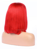 Red Human Hair Bob Wig Colorful Lace Wigs