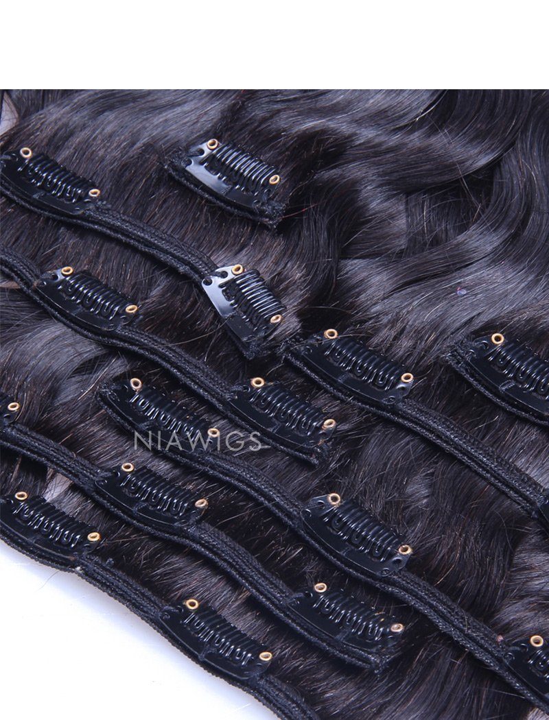 Clip-In Hair Extensions Brazilian Human Hair Body Wave