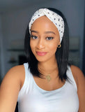 Headband Wig Silky Straight Human Hair Machine Made Wigs