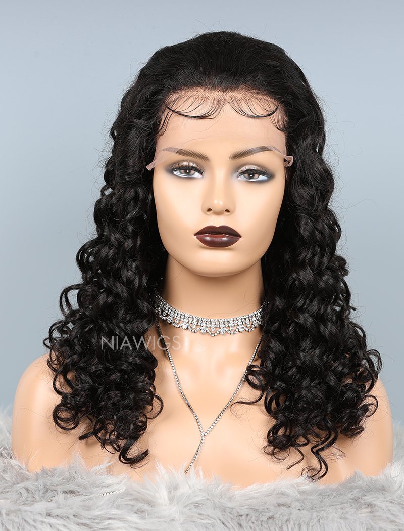 Natural Wave Glueless Full Lace Human Hair Wigs With Baby Hair