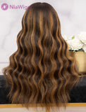 Gloria #Highlight Natural Wavy Human Hair Lace Wigs With Natural Hairline