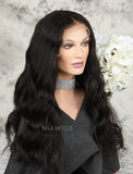 Natural Wave Human Hair Glueless Full Lace Wigs With Baby Hair