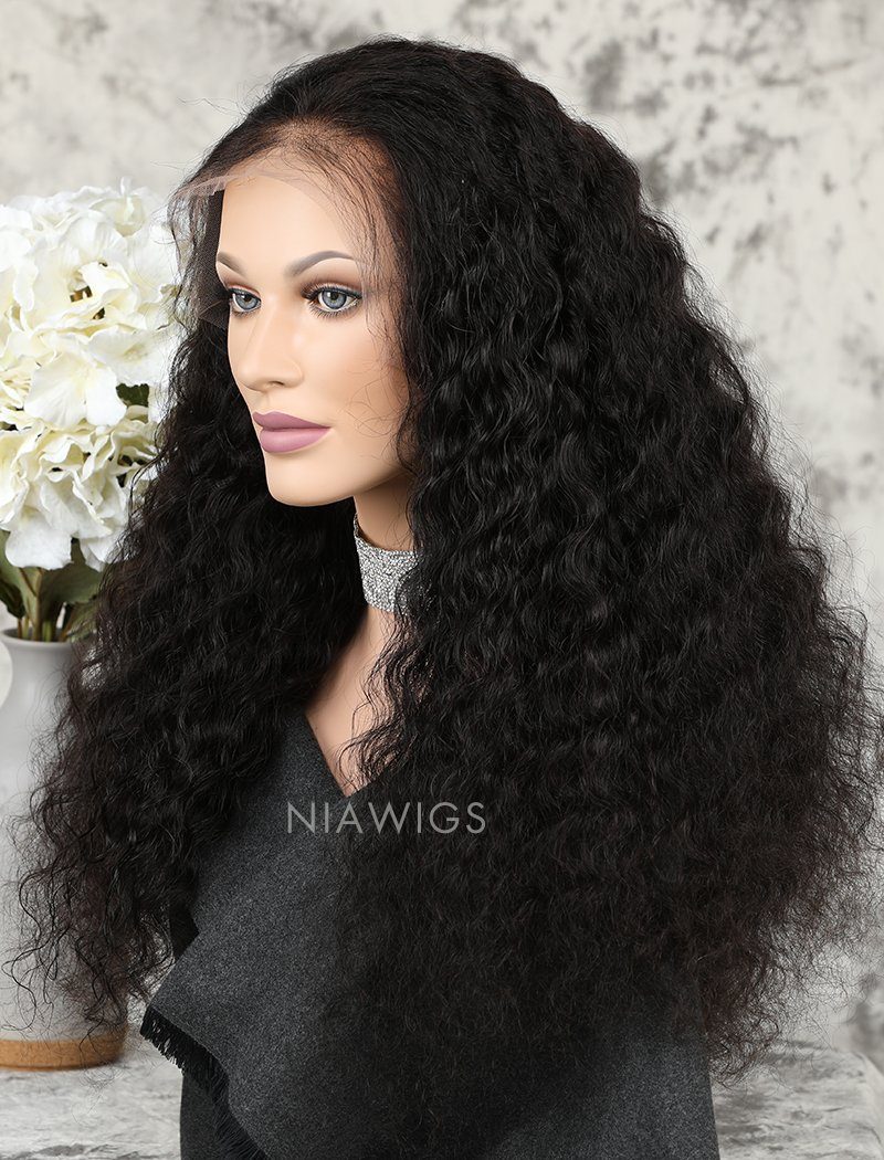 Deep Wave Human Hair Lace Front Wigs With Natural Hairline