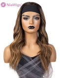 Zetta #Ash Brown Headband Wig Human Hair Wigs (WITH ONE FREE TRENDY HEADBAND)