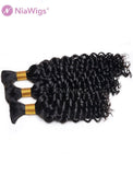 Bulk Hair Extension For Braiding Without Attachment Curly(WITH ONE FREE PULLING NEEDLE)