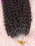 Kinky Curly Human Hair Micro Loop Extensions Curly Micro Ring Hair Extension