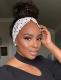 #3 Chocolate Brown Headband Wig Curly Human Hair Wigs (WITH FREE TRENDY HEADBAND)