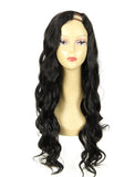 Loose Wavy U Part Human Hair Wig Jet Black Upart Wigs