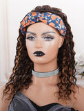 Monica#Highlight Headband Wig Curly Human Hair Wigs (WITH ONE FREE TRENDY HEADBAND)