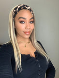 Highlight Headband Wig Straight Human Hair Wigs (WITH FREE TRENDY HEADBAND)