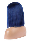 Royal Blue Human Hair Bob Wig Colorful Lace Wigs