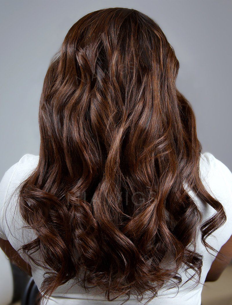 Jennifer #Dark Brown Headband Wig Human Hair Wigs (WITH ONE FREE TRENDY HEADBAND)