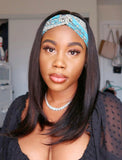 Highlight Brown Color Mixed Headband Wig Human Hair Wigs (WITH FREE TRENDY HEADBAND)